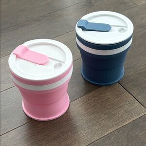 Collapsible Travel Cups, Silicone Portable Telescopic Drinking Containers, Drink